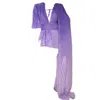 Harmonia Ny Women's Pink / Purple Lemuria Bodysuit Ombre Purple Dress With Cape By Dani Watanabe In Pink/purple