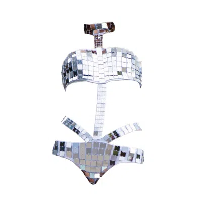 Harmonia Ny Women's White Synesthesia Mirrored Bodysuit By Dani Watanabe