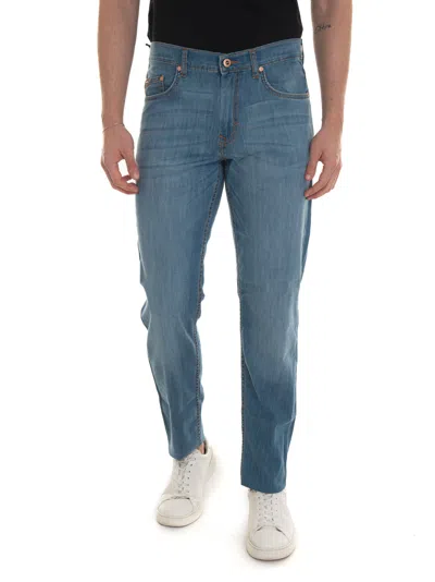 Harmont & Blaine 5 Pocket Denim Jeans In Light Denim
