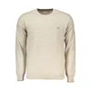 Harmont & Blaine Beige Crew Neck Luxury Sweater With Embroidery In Beige