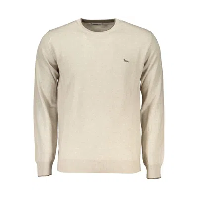 Harmont & Blaine Beige Crew Neck Luxury Sweater With Embroidery
