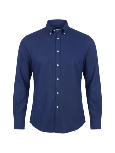 Harmont & Blaine Button-down Embroidered Shirt In 블루