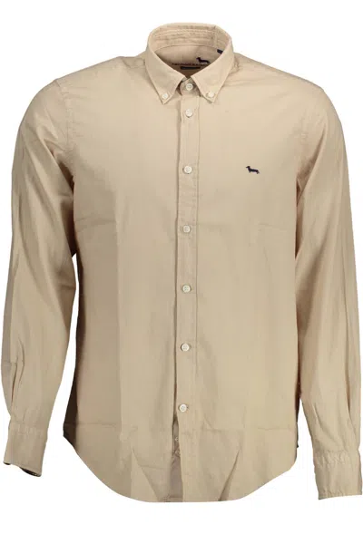 Harmont & Blaine Chic Beige Cotton Shirt With Contrast Details
