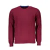 HARMONT & BLAINE CHIC PINK CREW NECK SWEATER WITH CONTRAST DETAILS