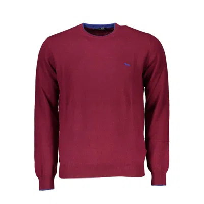 Harmont & Blaine Chic Pink Crew Neck Sweater With Contrast Details In Red