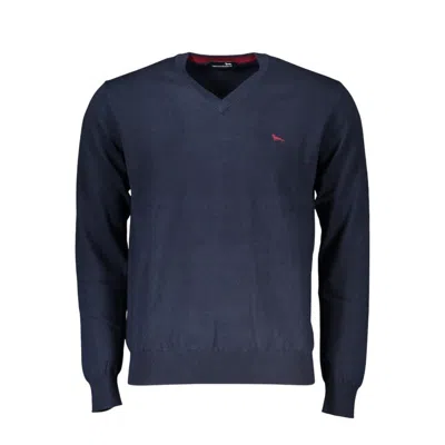 Harmont & Blaine Classic Crew-neck Pullover With Contrasting Collar In Black