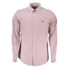 Harmont & Blaine Dapper Striped Button-down Cotton Shirt In Red