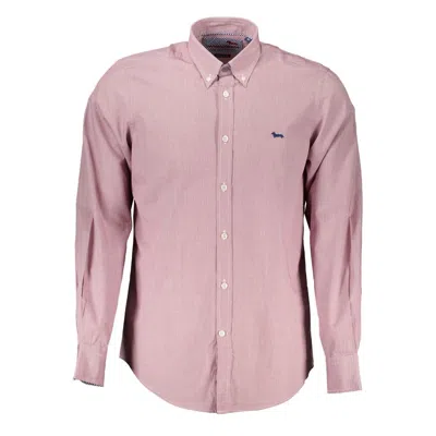 Harmont & Blaine Elegant Pink Narrow Fit Long Sleeve Shirt In Red