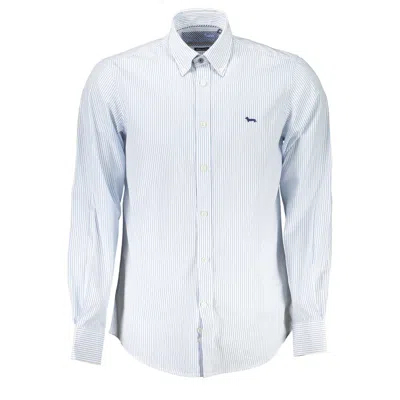 Harmont & Blaine Elegant Striped Button-down Cotton Shirt In Light Blue