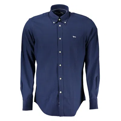 Harmont & Blaine Elegant Organic Cotton Long Sleeve Shirt In Blue