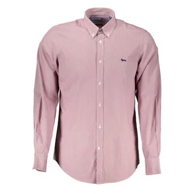 Harmont & Blaine Elegant Striped Long Sleeve Button-down Shirt In Pink