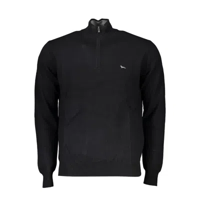 Harmont & Blaine Elegant Half-zip Sweater With Embroidered Detail In Black