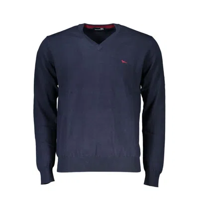 Harmont & Blaine V-neck Embroidered Blue Sweater