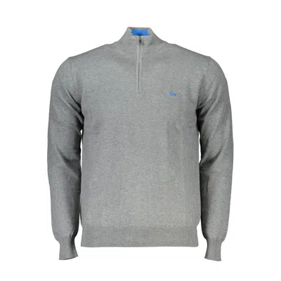 Harmont & Blaine Sophisticated Half-zip Embroidered Sweater In Gray