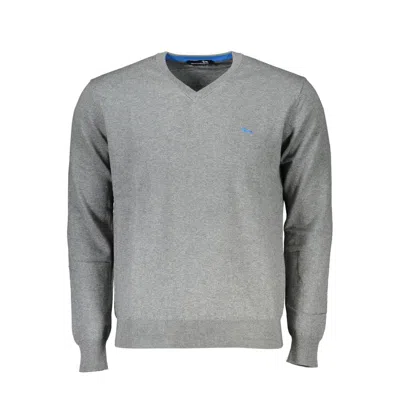 Harmont & Blaine V-neck Cotton Blend Sophisticated Sweater In Grey