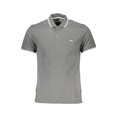 Harmont & Blaine Chic Narrow Fit Short Sleeved Polo In Grey