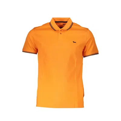 Harmont & Blaine Sleek Summer Slim-fit Polo Shirt In Orange