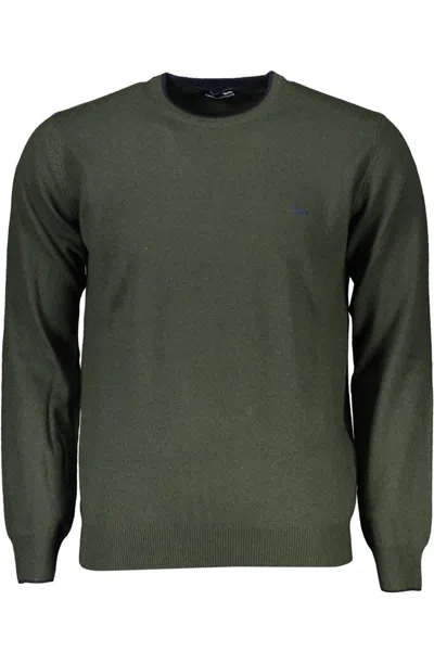 Harmont & Blaine Crew-neck Sweater With Embroidered Detail In Green