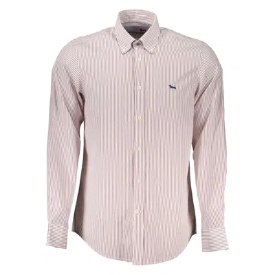 Harmont & Blaine Dapper Striped Button-down Cotton Shirt In Pink