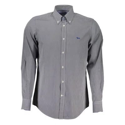 Harmont & Blaine Elegant Blue Long Sleeve Cotton Shirt In Gray