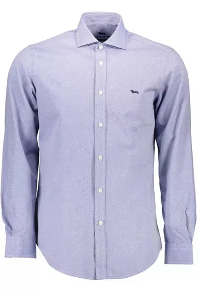 Harmont & Blaine Elegant Blue Narrow Fit Cotton Men's Shirt