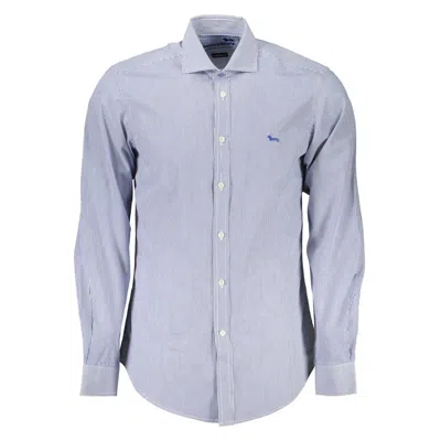 Harmont & Blaine Elegant Striped Long Sleeve Button-down Shirt In Blue