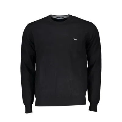 Harmont & Blaine Elegant Crew Neck Embroidered Sweater In Black