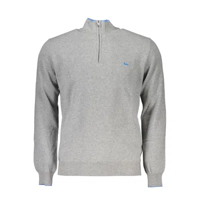Harmont & Blaine Elegant Half-zip Sweater With Contrast Details In Gray