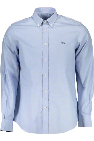 Harmont & Blaine Elegant Long Sleeve Button-down Men's Shirt In Blue