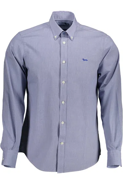 Harmont & Blaine Elegant Long Sleeve Button-down Men's Shirt In Blue