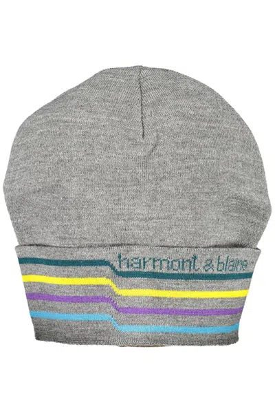 Harmont & Blaine Elegant Wool Blend Cap With Men's Embroidery In Gray