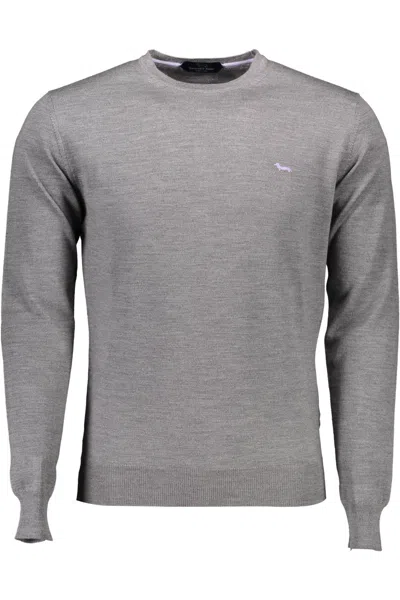 Harmont & Blaine Chic Gray Crew Neck Cotton Blend Sweater