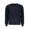 Harmont & Blaine Sophisticated Crew Neck Cashmere Blend Sweater In Blue
