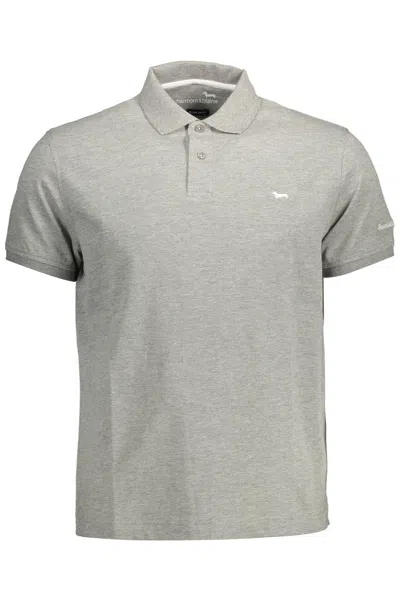 Harmont & Blaine Grey Cotton Polo Shirt In Grey