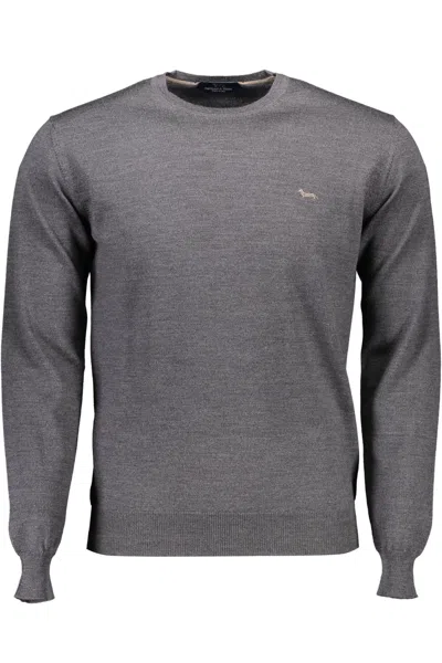 Harmont & Blaine Logo-embroidered Merino Wool Sweater In Gray