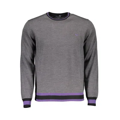 Harmont & Blaine Elegant Wool Sweater With Contrasting Men's Embroidery In Grey