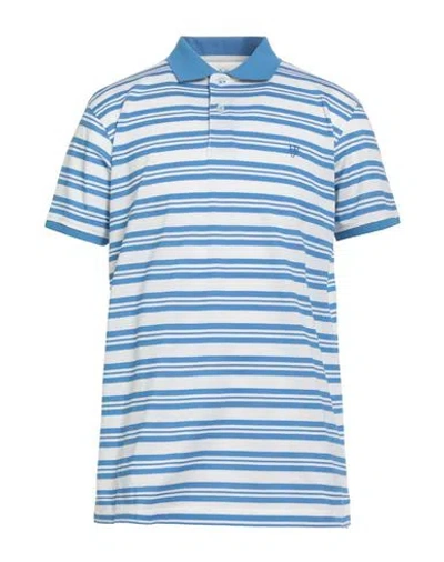 Harmont & Blaine Jeans Man Polo Shirt Azure Size Xxl Cotton In Blue