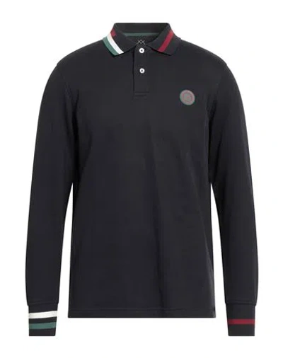 Harmont & Blaine Jeans Man Polo Shirt Navy Size L Cotton In Black