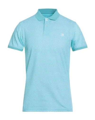 Harmont & Blaine Jeans Man Polo Shirt Turquoise Size Xl Cotton In Blue