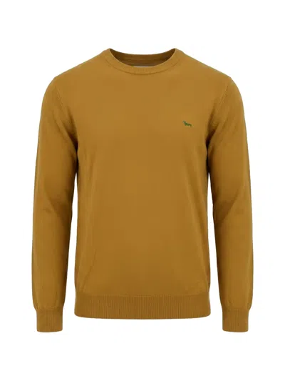 Harmont & Blaine Logo-embroidered Crew-neck Sweater In Animal Print