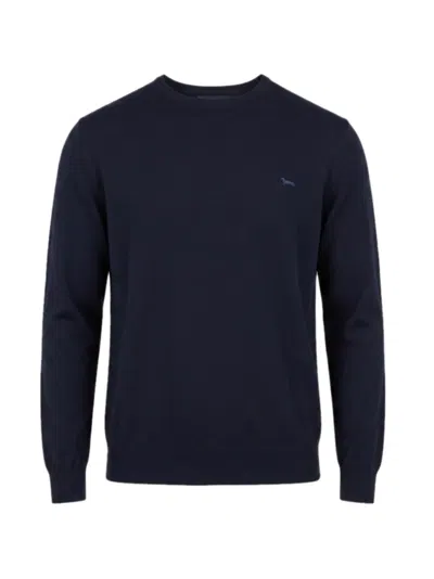 Harmont & Blaine Logo-embroidered Wool Sweater In Blue