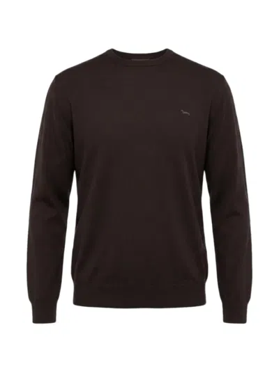 Harmont & Blaine Logo-embroidered Wool Sweater In Brown