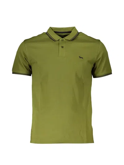 Harmont & Blaine Logo-patch Contrast-trimmed Polo Shirt In Green