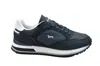 Harmont & Blaine Low-top Sneakers With Suede And Mesh Textures In Black