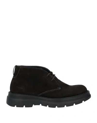 Harmont & Blaine Man Ankle Boots Dark Brown Size 6 Leather In Multi