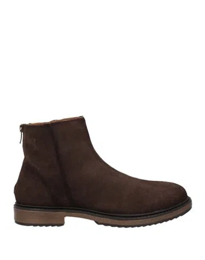Harmont & Blaine Man Ankle Boots Dark Brown Size 9 Leather