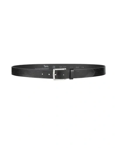 Harmont & Blaine Man Belt Black Size 43 Leather In Metallic