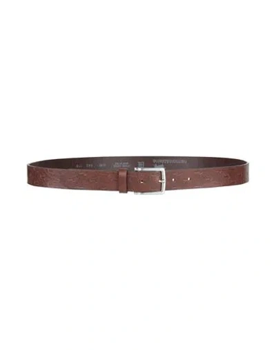 Harmont & Blaine Man Belt Chocolate Brown Size 43 Leather