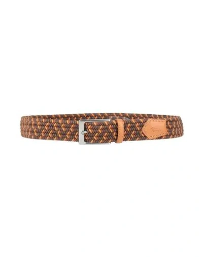 Harmont & Blaine Man Belt Chocolate Brown Size 50 Cotton, Viscose, Elastane