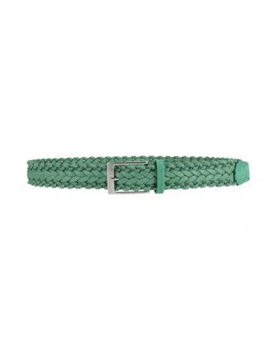 Harmont & Blaine Man Belt Green Size 38 Cotton, Polyester, Textile Fibers